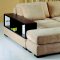 Beige Microfiber Sectional Sofa w/2 Ottomans & Bookcase