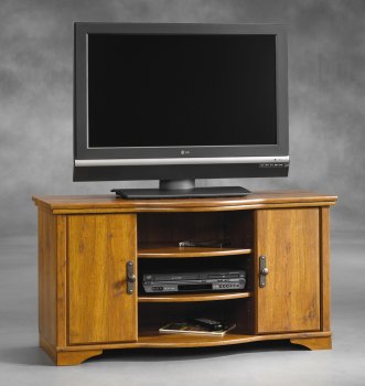 Oak Finish Modern TV Stand w/Doors & Shelves [CTCTV-SA403891]