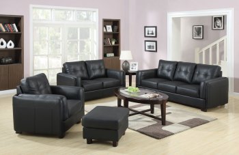 504451 Sawyer Sofa in Black Bonded Leather by Coaster w/Options [CRS-504451 Sawyer]