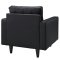 Empress Sofa in Black Bonded Leather by Modway w/Options