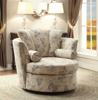 Aurelia 1196F1S Swivel Accent Chair in Fabric by Homelegance [HECC-1196F1S Aurelia]