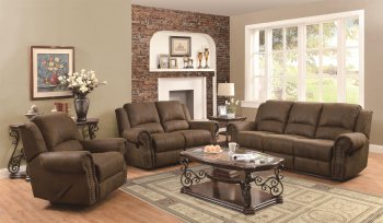 Sir Rawlinson Motion Sofa 650151 in Brown Coated Microfiber [CRS-650151 Sir Rawlinson]