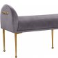 Owen Bench 144 in Grey Velvet Fabric by Meridian