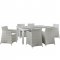 Junction 7 Piece Outdoor Dining Set in Gray/White by Modway