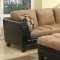 Beige Suede Two-Tone Modern Sectional Sofa w/Bycast Base