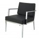 Nancy Armchair in Black Leather by Whiteline Imports