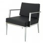 Nancy Armchair in Black Leather by Whiteline Imports