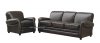 Dark Brown Leather Living Room Set