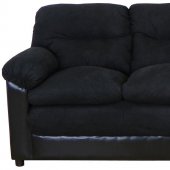 Black Fabric and Bicast Modern Loveseat & Sofa Set w/Options