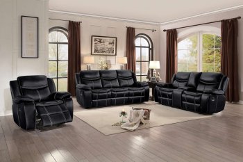 Bastrop Reclining Sofa 8230BLK in Black by Homelegance [HES-8230BLK Bastrop]