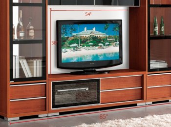 AV280-54 TV Stand in Cherry Matte by Pantek w/Optional Items [PKTV-AV280C-54 Cherry]