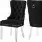 Miley Dining Chair 746 Set of 2 Black Velvet Fabric by Meridian