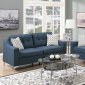 F6893 Sofa & Loveseat Set in Navy Fabric by Poundex