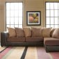 Dark Brown Scatter Back Sectional Sofa w/Microfiber Seats