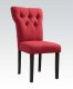 Effie Accent Chair Set of 2 in Red Fabric by Acme