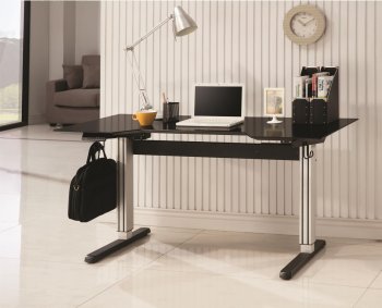 801315 Office Desk in Black & Silver Tone w/Adjustable Height [CROD-801315]