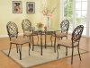 Lily 5Pc Dining Set by Chintaly w/Clear Glass Top