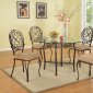 Lily 5Pc Dining Set by Chintaly w/Clear Glass Top