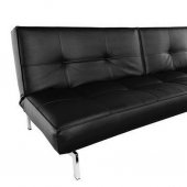 Black, White or Chocolate Leatherette Modern Convertible Sofa