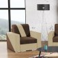 Ines Sofa Bed in Brown Fabric by Skyler Design w/Options