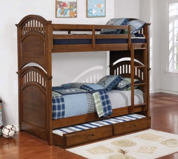 Halsted Bunk Bed 461084 in Walnut by Coaster w/Options [CRKB-461084-Halsted]