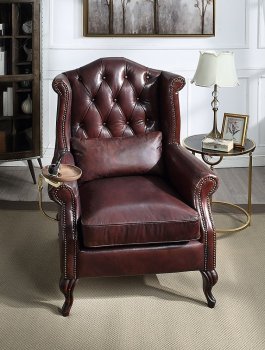 Pino Accent Chair AC02994 Vintage Brown Top Grain Leather - Acme [AMAC-AC02994 Pino]