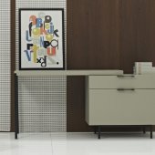 Angel Modern Office Desk in Taupe High Gloss by J&M