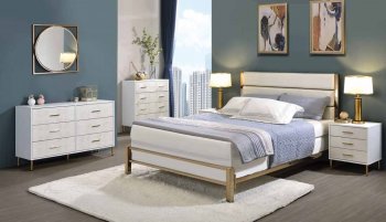 Myles Bedroom Set 4Pc BD02024Q in White by Acme w/Options [AMBS-BD02024Q Myles]