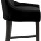 Demi Counter Stool 724 Set of 2 Black Velvet Fabric by Meridian