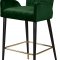 Luxe Counter Stool 792 Set of 2 Green Velvet Fabric by Meridian