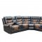 FD7801 Motion Sectional Sofa in Espresso & Brown Leather by FDF