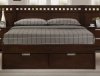 Warm Cherry Finish Contemporary Bedroom w/Storage Footboard