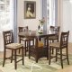 Brown Cherry Modern 5Pc Counter Height Dining Set w/Storage Base