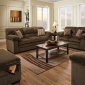 3683 Sofa & Loveseat Set in Chestnut Fabric by Simmons w/Options