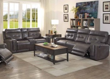 Trenton Motion Sofa & Loveseat Set 602064 Dark Grey - Coaster [CRS-602064 Trenton]