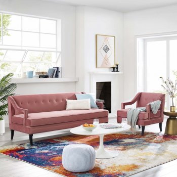 Concur Sofa in Dusty Rose Velvet Fabric by Modway w/Options [MWS-2997 Concur Dusty Rose]