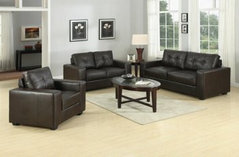 Brown Bonded Leather Modern Sofa & Loveseat w/Options [AMS-15330-Crystal]