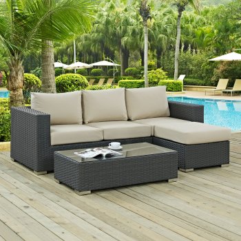 Sojourn Outdoor Patio 3Pc Sectional Set EEI-1889 by Modway [MWOUT-EEI-1889-Sojourn]