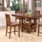 Walnut Finish Counter Height Dinette with Storage Base