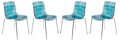 Astor Set of 4 Dining Chairs AC20TBU in Blue by LeisureMod