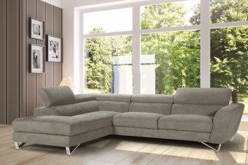 Sparta Sectional Sofa in Fabric by J&M w/Stainless Steel Legs [JMSS-Sparta Grey]