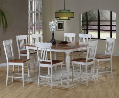 Two-Tone Antique White Stylish Counter Height Dinette