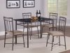 Faux Marble Top & Dark Metal Legs Modern 5Pc Dinette Set