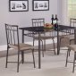 Faux Marble Top & Dark Metal Legs Modern 5Pc Dinette Set