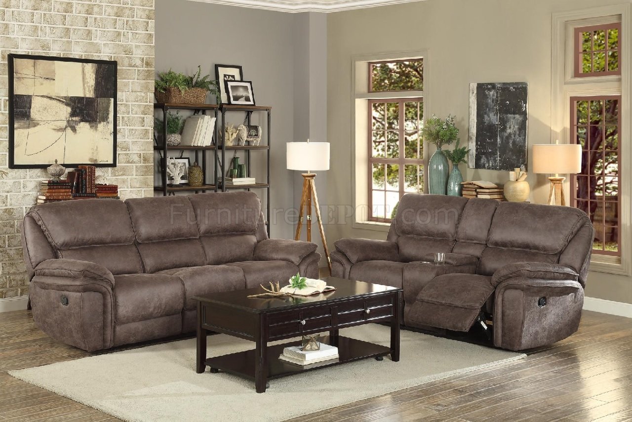 Hadden Recliner Sofa 9903DB-3 In Dark Brown By Homelegance