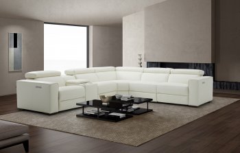 Picasso Power Motion Sectional Sofa in White Leather by J&M [JMSS-Picasso White]