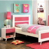 Alivia CM7850PK 4Pc Kids Bedroom Set in White/Pink w/Options