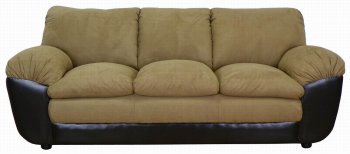 Mocha Fabric and Vinyl Modern Sofa & Loveseat Set w/Options [PMS-5350-Mocha]