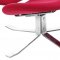 Red Velour Microfiber Contemporary Lounge Swivel Chair