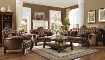 Versailles Sofa in Light Brown PU 52100 by Acme w/Optional Items [AMS-52100 Versailles]